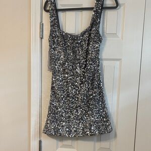 Princess Polly Silver Sequin Mini Dress